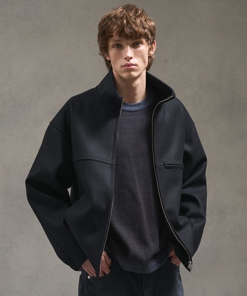 PUBLIC TOKYO メルトンショート丈ブルゾン Super140s メルトンスタンドジップブルゾン（ブルゾン）｜PUBLIC TOKYO