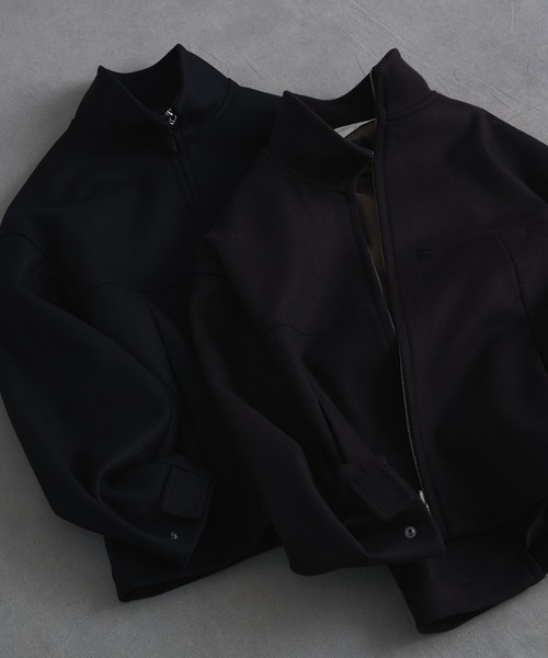 Super140s メルトンスタンドジップブルゾン（ブルゾン）｜PUBLIC TOKYO