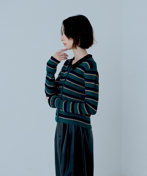 NOMINE(ノミネ)の「ショルダータック ポロニット カーディガン(ニット/セーター・レディース・ブラック/その他/チャコールグレー/レッド・フリー)」の17枚目の写真