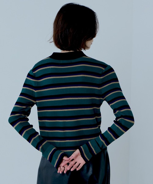 NOMINE(ノミネ)の「ショルダータック ポロニット カーディガン(ニット/セーター・レディース・ブラック/その他/チャコールグレー/レッド・フリー)」の19枚目の写真