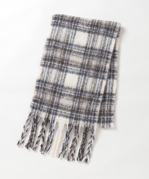 GLOBAL WORK（グローバルワーク）の「静電防止チェックマフラー/595550（マフラー・キッズ・ベージュ/オフホワイト/サックスブルー・ONE SIZE）」の4枚目の写真