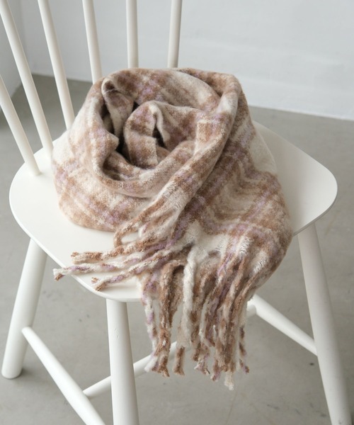 GLOBAL WORK（グローバルワーク）の「静電防止チェックマフラー/595550（マフラー・キッズ・ベージュ/オフホワイト/サックスブルー・ONE SIZE）」の17枚目の写真