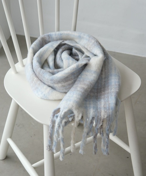 GLOBAL WORK（グローバルワーク）の「静電防止チェックマフラー/595550（マフラー・キッズ・ベージュ/オフホワイト/サックスブルー・ONE SIZE）」の18枚目の写真