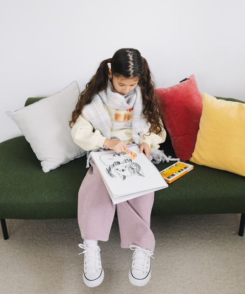 GLOBAL WORK（グローバルワーク）の「静電防止チェックマフラー/595550（マフラー・キッズ・ベージュ/オフホワイト/サックスブルー・ONE SIZE）」の19枚目の写真