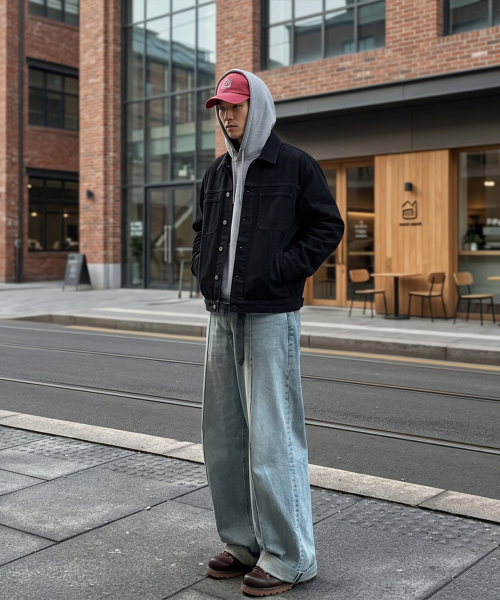 AGOD（エージーオーディー）の「ウォッシュドツイルワークジャケット[ブラック]（デニムジャケット・レディース・その他・MEDIUM/LARGE/SMALL）」の3枚目の写真