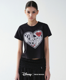 DISNEY 101 DALMATIANS BIG HEART CROP TOP_BLACK
