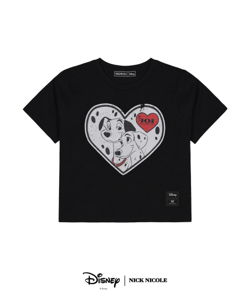 NICK&NICOLE（ニックアンドニコール）の「DISNEY 101 DALMATIANS BIG HEART CROP TOP_BLACK（Tシャツ/カットソー・レディース・その他・FREE）」の4枚目の写真