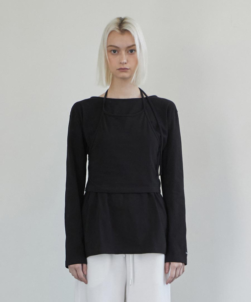RENSE(レンセ)の「Halter Sleeveless Set T-shirt Black(Tシャツ/カットソー・レディース・その他・FREE)」の2枚目の写真