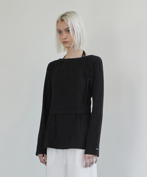 RENSE(レンセ)の「Halter Sleeveless Set T-shirt Black(Tシャツ/カットソー・レディース・その他・FREE)」の3枚目の写真