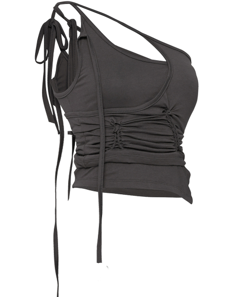 FLAREUP（フレアアップ）の「[SET] Handmade Twisted Layered Top (FL-118_Charcoal)（Tシャツ/カットソー・レディース・チャコール・FREE）」の3枚目の写真