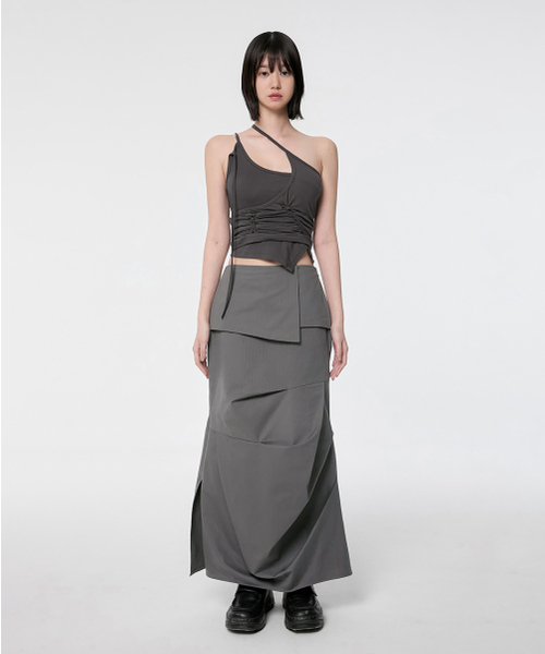 FLAREUP（フレアアップ）の「[SET] Handmade Twisted Layered Top (FL-118_Charcoal)（Tシャツ/カットソー・レディース・チャコール・FREE）」の7枚目の写真