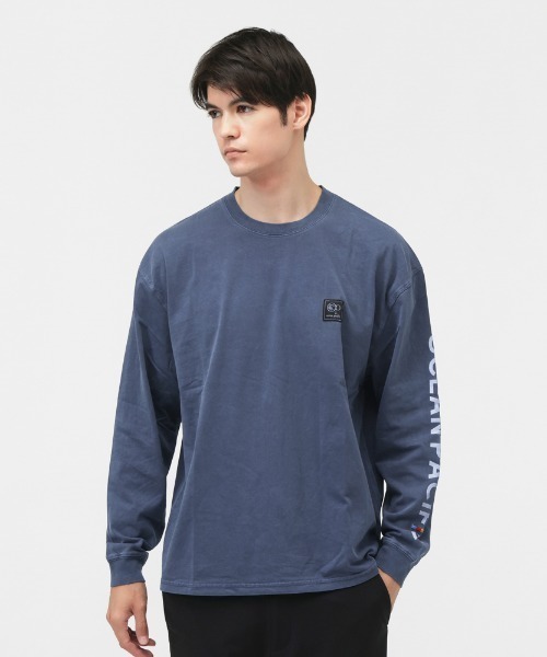 Ocean Pacific（オーシャンパシフィック）の「オーシャンパシフィック Ocean Pacific ナガソデTシャツ メンズ オーシャンパシフィック（Tシャツ/カットソー・メンズ・ダークブルー/ネイビー・M/L/LL）」の2枚目の写真
