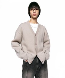 ジャカードカシミヤカーディガン ダスティピンク