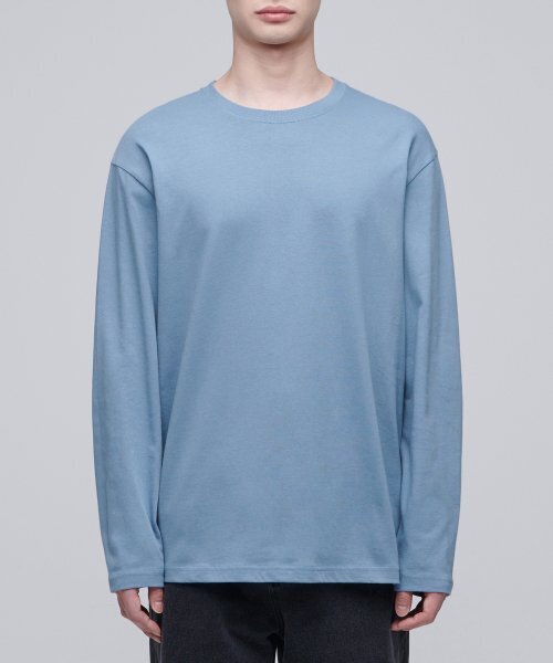 MUSINSA STANDARD（ムシンサスタンダード）の「ベーシック長袖Tシャツ [フェイドブルー]（Tシャツ/カットソー・メンズ・その他・MEDIUM/LARGE）」の2枚目の写真