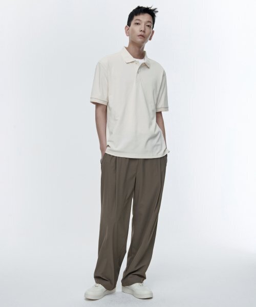 MUSINSA STANDARD（ムシンサスタンダード）の「クーリングディープタックワイドバンディングパンツ[ダスティベージュ]（スラックス・メンズ・その他・40/38/42/36/34/32/30/26/28）」の13枚目の写真