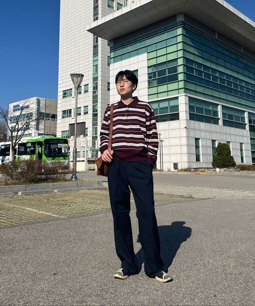 MUSINSA STANDARD（ムシンサスタンダード）の「リアルワイドヒドゥンバンディングスラックス[ネイビー]（スラックス・メンズ・その他・40/38/42/36/34/28/29/32/30/31/33/26/27）」の9枚目の写真