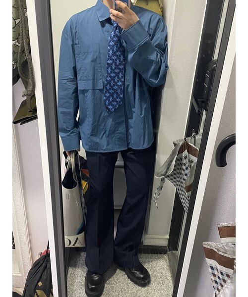 MUSINSA STANDARD（ムシンサスタンダード）の「リアルワイドヒドゥンバンディングスラックス[ネイビー]（スラックス・メンズ・その他・40/38/42/36/34/28/29/32/30/31/33/26/27）」の13枚目の写真