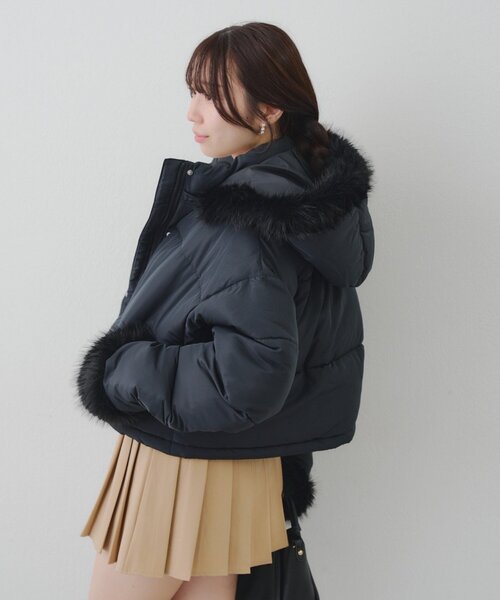 continuer de NICE CLAUP(コンティニューデナイスクラップ)の「フェイクファー付ZIPエコダウン(ブルゾン・レディース・ブラック/アイボリー/ピンク/ブラウン・FREE)」の16枚目の写真