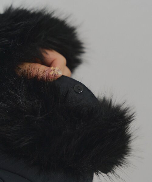 continuer de NICE CLAUP(コンティニューデナイスクラップ)の「フェイクファー付ZIPエコダウン(ブルゾン・レディース・ブラック/アイボリー/ピンク/ブラウン・FREE)」の5枚目の写真