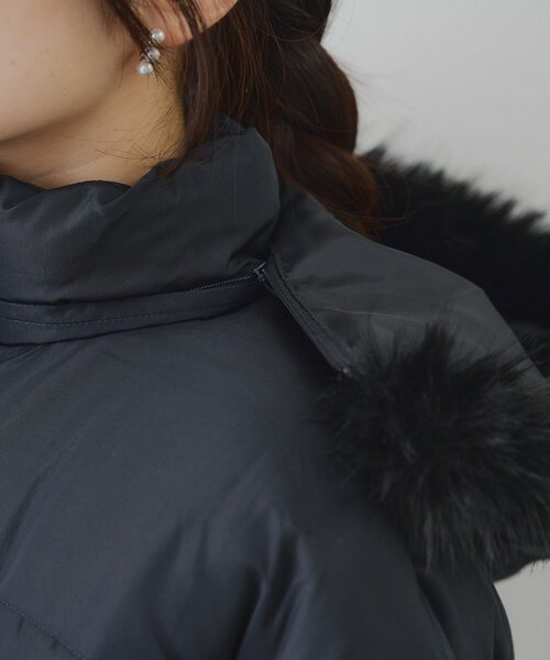 continuer de NICE CLAUP(コンティニューデナイスクラップ)の「フェイクファー付ZIPエコダウン(ブルゾン・レディース・ブラック/アイボリー/ピンク/ブラウン・FREE)」の6枚目の写真