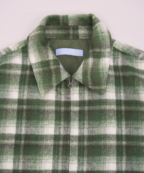 WISM（ウィズム）の「NAMELESSNESS / ネームレスネス 別注 CHECK BLOUSON（ブルゾン・メンズ・グリーン/ブラック・3/2）」の13枚目の写真