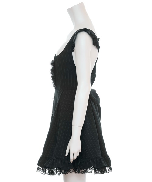 Secret Honey（シークレットハニー）の「ストライプジャンパードレス（スカート・レディース・ブラック/ワインレッド・MEDIUM）」の10枚目の写真