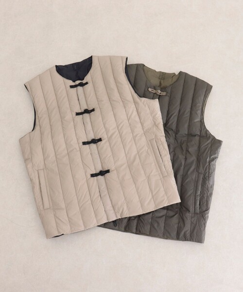 TAION(タイオン)の「【TAION/タイオン】REVERSIBLE CHINA BUTTON INNER DOWN VEST(ベスト・レディース・ベージュ/カーキ/ブラック・38)」の14枚目の写真