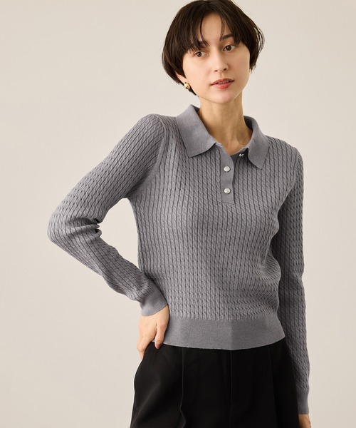 ROPE' PICNIC（ロペピクニック）の「ポロカラーミニケーブルニット