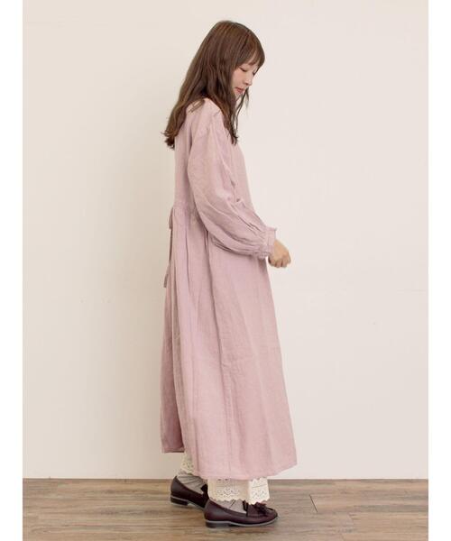 Samansa Mos2（サマンサ モスモス）の「【Cross×Linen】フリルワンピース《S/Mサイズ》（ワンピース・レディース・キナリ/ベージュ/ピンク/チャコールグレー/ブルー・S/M）」の19枚目の写真