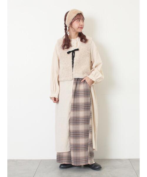 セール】【Cross×Linen】フリルワンピース《S/Mサイズ》（ワンピース