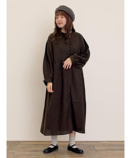 Samansa Mos2（サマンサ モスモス）の「【Cross×Linen】フリルワンピース《S/Mサイズ》（ワンピース・レディース・キナリ/ベージュ/ピンク/チャコールグレー/ブルー・S/M）」の14枚目の写真