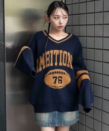 WEGO（ウィゴー）の「WEGO/【25年秋冬新作】フラッフィーVネックニットBIGプルオーバー（ニット/セーター）」