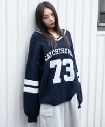 WEGO/フラッフィーVネックニットBIGプルオーバー