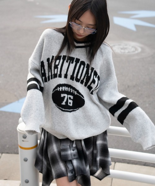 WEGO（ウィゴー）の「WEGO/フラッフィーVネックニットBIGプルオーバー