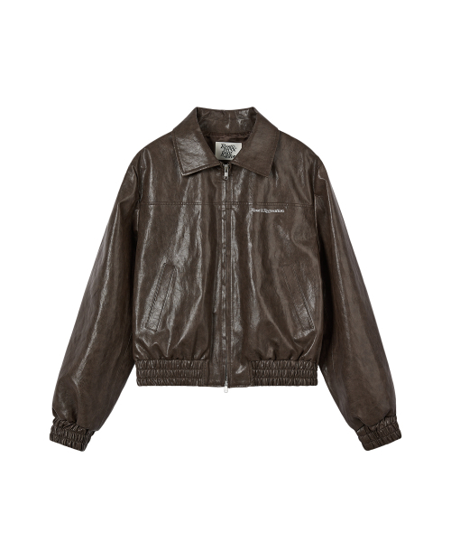 Rest&Recreation(レストアンドレクリエーション)の「FAUX LEATHER BLOUSON - BROWN(ライダースジャケット・レディース・その他・ONE)」の1枚目の写真