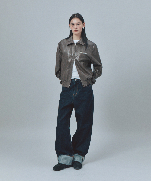 Rest&Recreation(レストアンドレクリエーション)の「FAUX LEATHER BLOUSON - BROWN(ライダースジャケット・レディース・その他・ONE)」の4枚目の写真