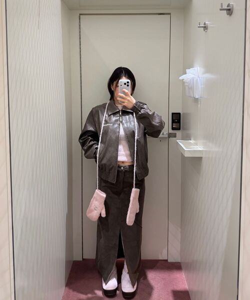 Rest&Recreation(レストアンドレクリエーション)の「FAUX LEATHER BLOUSON - BROWN(ライダースジャケット・レディース・その他・ONE)」の5枚目の写真