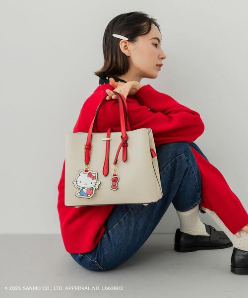 RODE SKO（ロデスコ）の「サンリオキャラクターズ チャーム付バッグ（ハンドバッグ・レディース・グレー/アイボリー/ピンク/イエロー・ONE）」の2枚目の写真