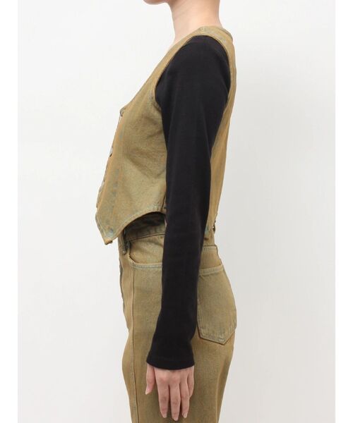EVRIS(エヴリス)の「ヴィンテージライクデニムベスト【セットアップ着用可能】春服(テーラードジャケット・レディース・ベージュ/インディゴブルー・FREE)」の11枚目の写真