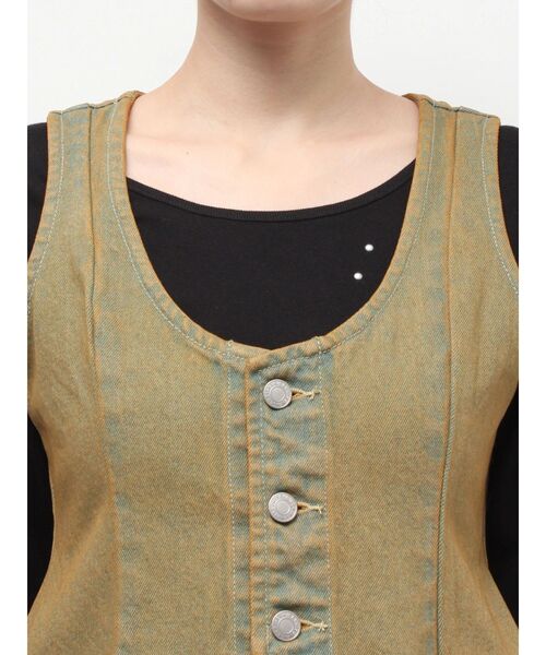 EVRIS(エヴリス)の「ヴィンテージライクデニムベスト【セットアップ着用可能】春服(テーラードジャケット・レディース・ベージュ/インディゴブルー・FREE)」の13枚目の写真