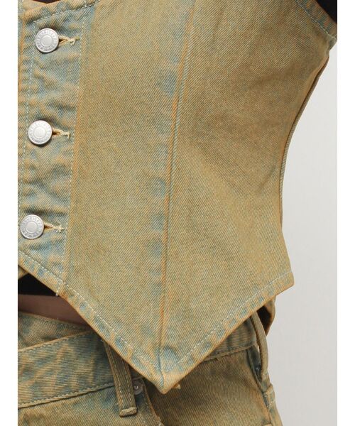 EVRIS(エヴリス)の「ヴィンテージライクデニムベスト【セットアップ着用可能】春服(テーラードジャケット・レディース・ベージュ/インディゴブルー・FREE)」の15枚目の写真