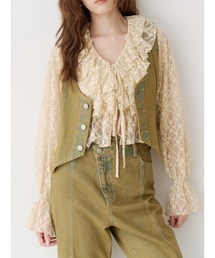 EVRIS | ヴィンテージライクデニムベスト【セットアップ着用可能】春服(テーラードジャケット)