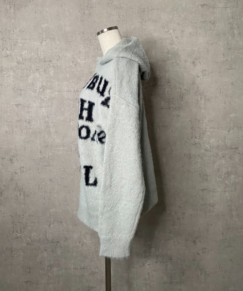 lilful(リルフル)の「シャギーダメージロゴニットジップアップパーカー(パーカー・メンズ・ブラック/グレー・M/L)」の11枚目の写真