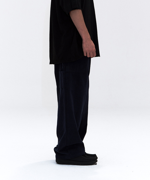 ERER（エルエル）の「メンズ パッチワーク カーペンターパンツ ネイビー（その他パンツ・レディース・ネイビー・3/4/5）」の2枚目の写真