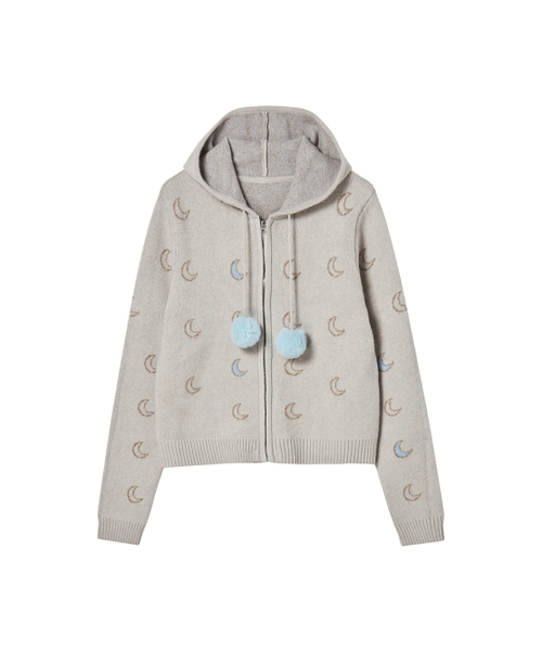 NYXX(エヌワイエックスエックス)の「MOON KNITTED ZIP-UP HOODIE IVORY(ニット/セーター・レディース・その他・F)」の2枚目の写真