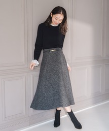 MISCH MASCH | 2025秋冬新作 ビット付きベルトフレアスカート(スカート)