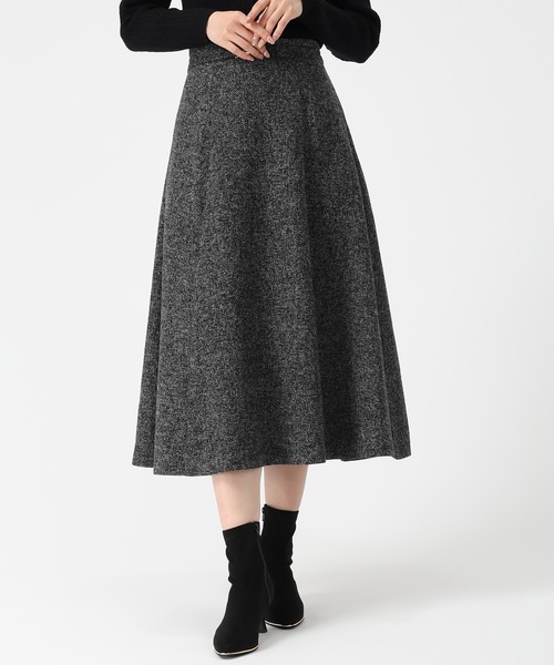 MISCH MASCH（ミッシュマッシュ）の「2025秋冬新作 ビット付きベルトフレアスカート（スカート・レディース・ブラック×ホワイト/ベージュ/チャコールグレー・S/M）」の4枚目の写真