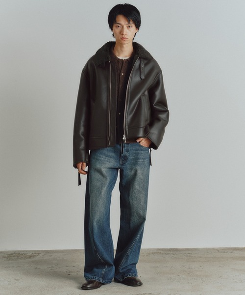 WYM LIDNM(ウィム バイ リドム)の「B-6 FAUX MOUTON BLOUSON(ブルゾン・メンズ・ダークブラウン/ブラック・S/M/L)」の5枚目の写真