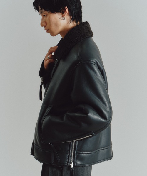 WYM LIDNM(ウィム バイ リドム)の「B-6 FAUX MOUTON BLOUSON(ブルゾン・メンズ・ダークブラウン/ブラック・S/M/L)」の8枚目の写真