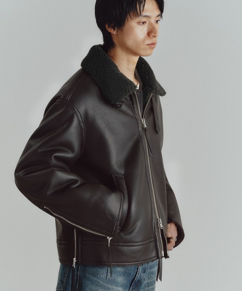 WYM LIDNM(ウィム バイ リドム)の「B-6 FAUX MOUTON BLOUSON(ブルゾン・メンズ・ダークブラウン/ブラック・S/M/L)」の11枚目の写真